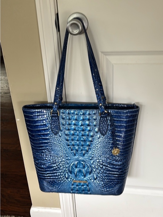 Brahmin Handbags - Brahmin Metallic Blue Croc-Embossed Tote